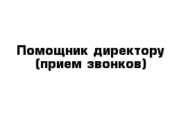 Помощник директору (прием звонков)